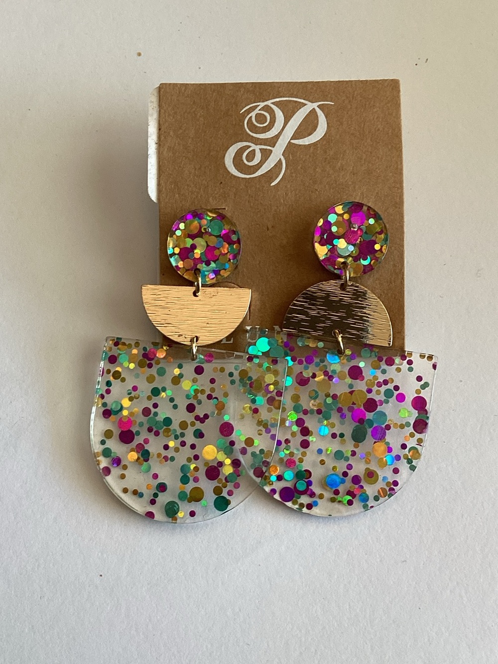 Plunder Multicolor Confetti Dome Drop Earrings